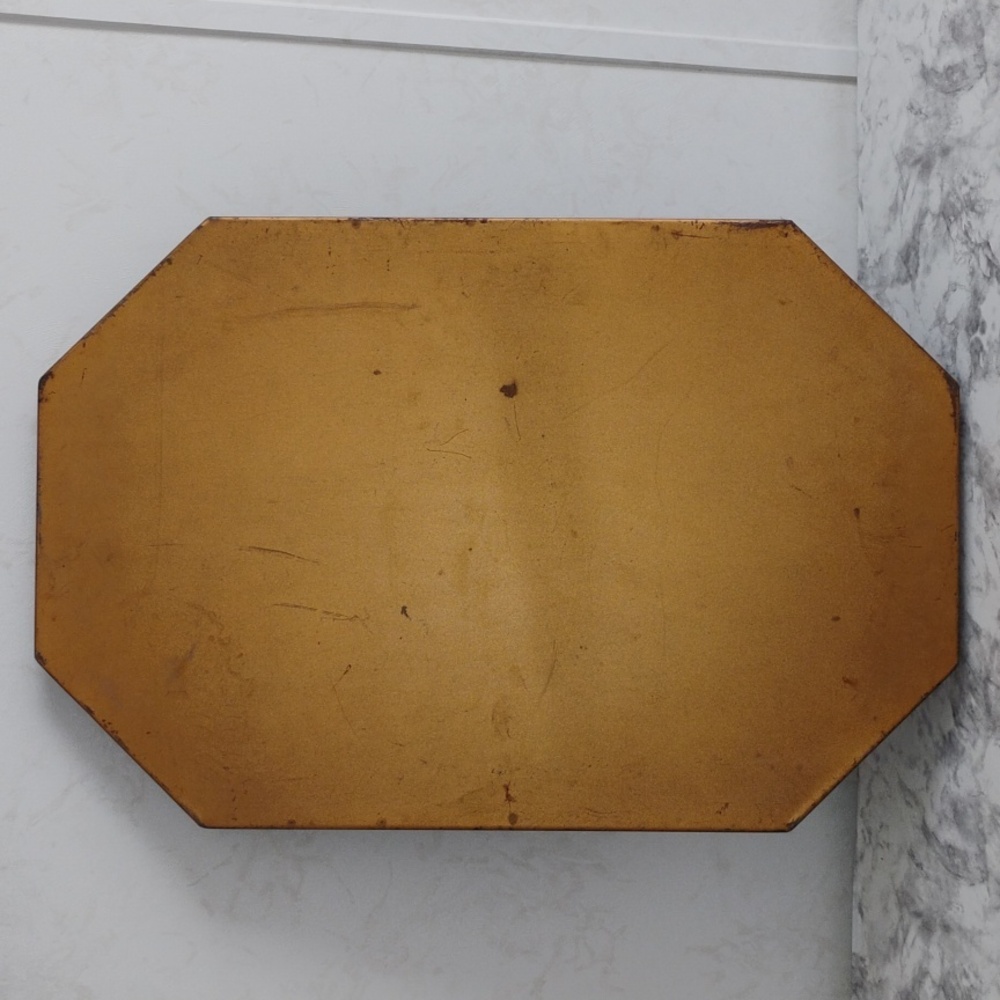 Vintage Hand-Painted Floral Tole Tray by Mariam Walker – 21" Black & Gold Metal - Picture 10 of 12